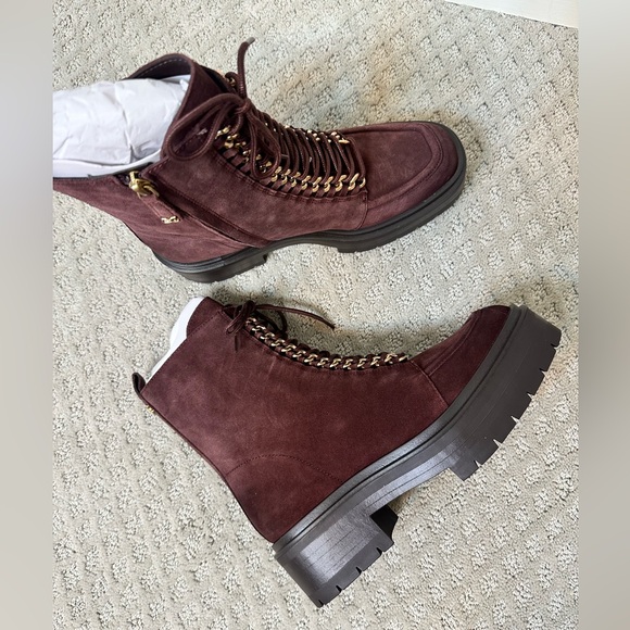 NWT sz 8 Sam Edelman Lovrin Combat Boot Spiced Pecan - Picture 3 of 8